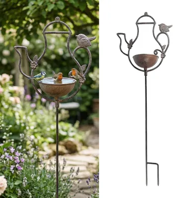 Produktbild von Stehendes Vogelbad, Teekannen-Design aus Gusseisen