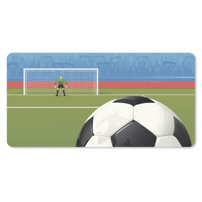 Produktbild von MuchoWow® Schreibtischunterlage Eine Illustration eines Fußballs auf dem Feld im Stadion - Jungen - Mädchen - Kinder 80x40 cm - XXL Mauspad - Gaming Mauspad