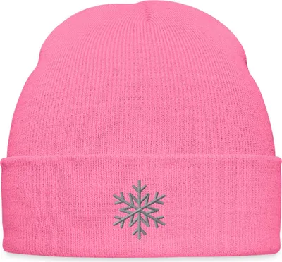 Produktbild von Spreadshirt Schneeflocke Gestickt Bestickte Wintermütze, One size, Pink