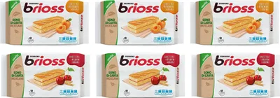 Produktbild von Testpaket Ferrero Brioss Albicocca und Ciligia Aprikose und Kirsche kuchen 6 Packung mit 10 Snacks, 280 g + Italian Gourmet polpa 400g