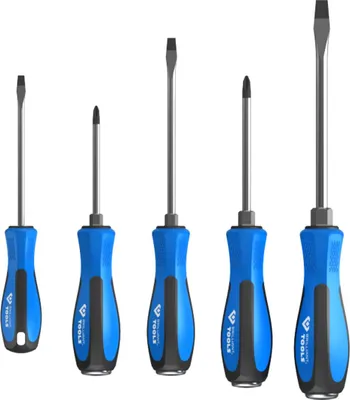 Imagen del producto de Juego de destornilladores Brilliant Tools de 5 piezas, punta ranurada