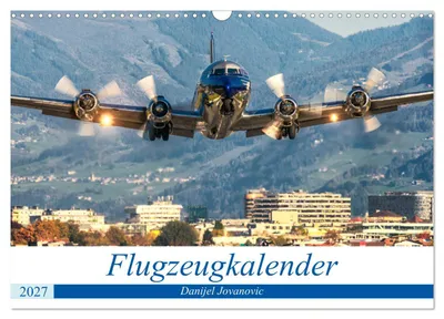 Produktbild von Flugzeugkalender (Wandkalender 2027 DIN A3 quer), CALVENDO Monatskalender