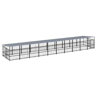 Obrázek produktu pro vidaXL Venkovní bouda pro psy se střechou Ocel 18,77 m²