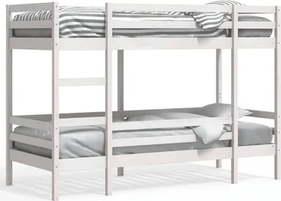 Produktbild von vidaXL Etagenbett Weiß 75x190 cm Massivholz Kiefer