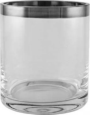Produktbild von Kaheku Windlicht New York zyl. Platinrand 12,5 cm Ø 14 cm Höhe 385000697