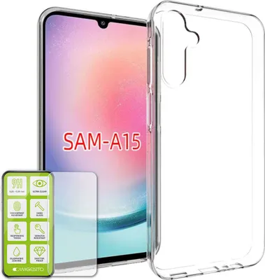 Produktbild von Für Samsung Galaxy A15 Silikon Hülle H9 Glas Handy Tasche Etuis Cover Case Kappe