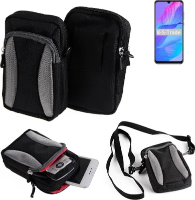Produktbild von K-S-Trade Holster Schutz Hülle kompatibel mit Huawei P Smart S Handy Hülle Gürteltasche Umhängetasche mit Zusatzfach schwarz