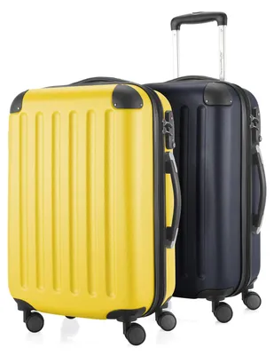 Produktbild von HAUPTSTADTKOFFER - Spree - 2 x Handgepäck-Trolleys mit Dehnfalte, Kofferset Kabinenkoffer-Set, Bordgepäck erweiterbar TSA, 4 Rollen 55 cm, 42 Liter,Gelb-Dunkelblau