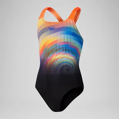 Zdjęcie produktu dla SPEEDO Girls Digital Placement Powerback Schwarz/Rot 164