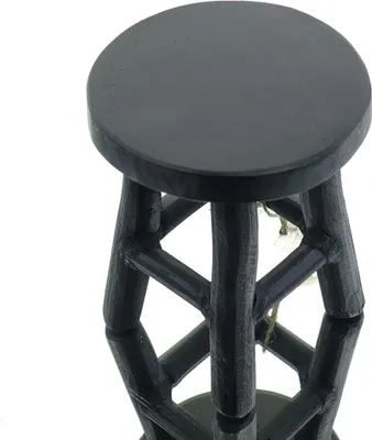 Produktbild von VAN DER LEEDEN Schemel Schwarz Ø 15 cm - Teakholz massiv
