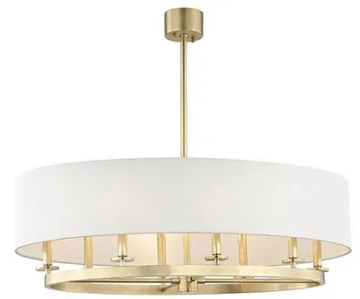Produktbild von Casa Padrino Luxus Hängeleuchte Antik Messingfarben / Weiß Ø 99,7 x H. 29,9 cm - Luxus Kollektion