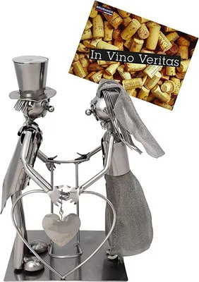 Produktbild von Wine-Liebessatz für Bar, dekoratives Metallstück, Paar, Fassung für Flaschen