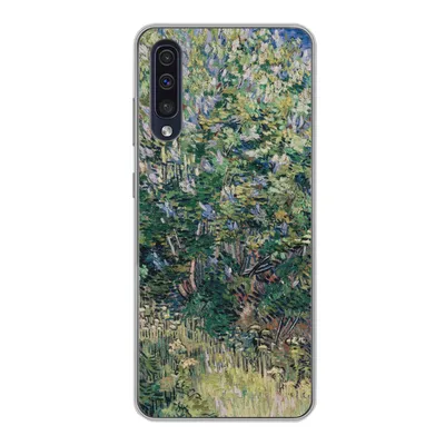 Produktbild von MuchoWow® Handyhülle Schutzhülle Hülle für Samsung Galaxy A30s Fliederbusch - Vincent van Gogh Silikon Softcase Handy Hülle - Karteninhaber