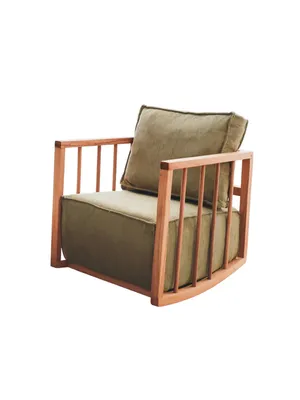Produktbild von Hanah Home, Sallanan - Khaki, Ohrensessel, 100 % HOLZ, Khaki, 65 x 71 x 80 cm