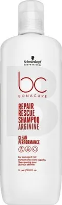 A white bottle of Schwarzkopf Professional BC Bonacure Repair Rescue Shampoo Arginine.