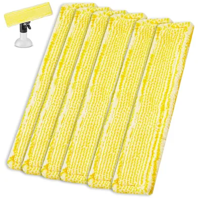 6 Mikrofasertücher für Fenstersauger, Klettband, Ersatzpads