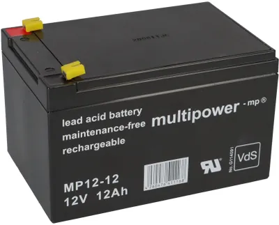 Immagine prodotto di Batteria al piombo Multipower MP12-12 Pb 12V 12Ah VdS G114091, Faston 4.8