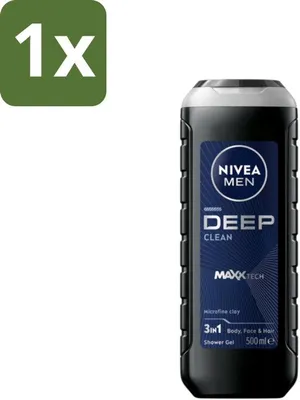 Zdjęcie produktu dla NIVEA MEN - Żel pod prysznic - Głębokie oczyszczanie 3 w 1 - 500 ml - 1 szt