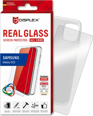 Produktbild von Displex Panzerglas (10H) + Case für Samsung Galaxy A52/A52 5G, Montagesticker, + Case, Tempered Glas, kratzer-resistente Schutzfolie, Samsung, A52/A52 5G/A52s 5G, Trockene Anwendung, Schlagfest, Kratzresistent, Staubresistent, Transparent, 1 Stück(e)