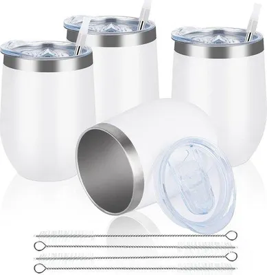 Produktbild von Doppelwandige Reisebecher 340ml Edelstahl weiß