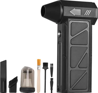 Image de Super Turbo L��fter Campin nettoyeur de poussière de poche voiture eau de neige barbecue ventilateur rechargeable 130000 tr / min Noir