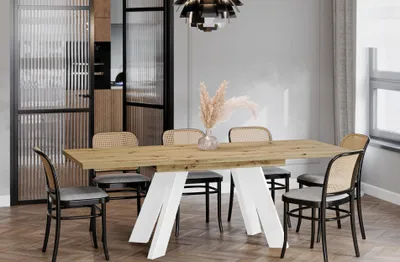 Produktbild von ENDO-Möbel Ausziehbarer Esstisch Como White 130-210cm (Artisan Eiche)
