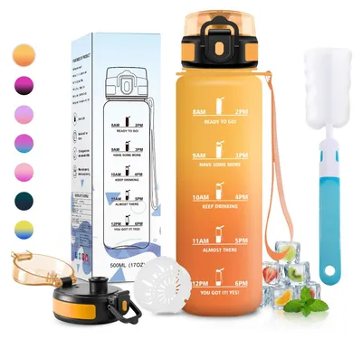 Produktbild von Trinkflasche 500ml JAPORIA, Auslaufsicher, mit Filter, Sportflasche für
