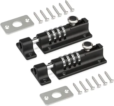 Productafbeelding van Cijferslot 120 mm, roestvrij staal, 2 stuks, voor tuinpoort