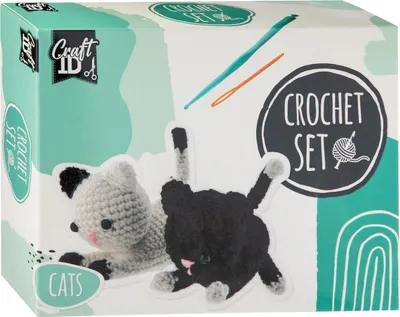 Image de Kit de crochet Deux chatons - avec fil et aiguille
