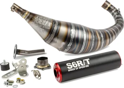 Produktbild von Auspuffanlage Stage6 R/T 90 - 100ccm CNC für Derbi - Farbe: schwarz / rot, Farbe:schwarz / rot