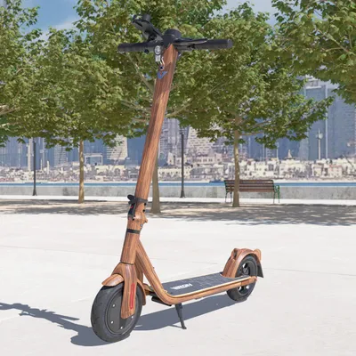 Produktbild von Elektro Scooter mit Straßenzulassung ABE E-Scooter Aluminium Elektroroller eKFV Zulassung Faltbar Roller EScooter - wood design
