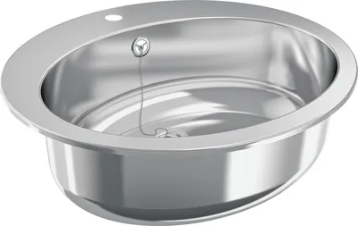 Produktbild von KWC AR Ovalbecken, RONDO, Edelstahl, hgl, 529x159x454 mm, Überlauf, Hahnloch
