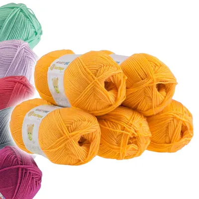 5x100g Strickgarn Kartopu BABY ONE melonengelb