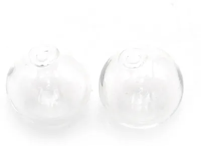 Produktbild von Vintageparts Hohlperlen zum Befüllen durchsichtig aus Glas rund 16 mm, 2 Stück