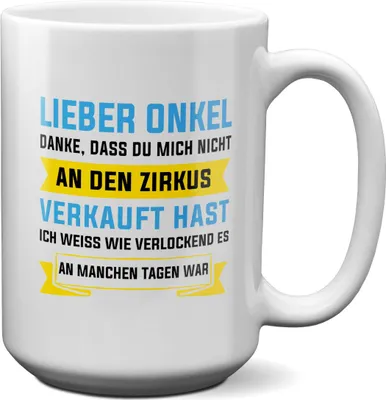 Produktbild von 22Feels XL Tasse Bester Onkel Geschenk Geburtstag Weihnachten Kaffeetasse Männer Lustig Haferl Vatertag Herrentag Geschenkidee Bürotasse