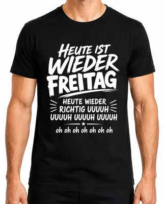 Imagen del producto de Hoy es viernes. Camiseta para hombre, diseño "Richtig Uuuuh", sarcástico, color , talla S