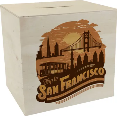 Produktbild von San Francisco Trip Spardose aus Holz