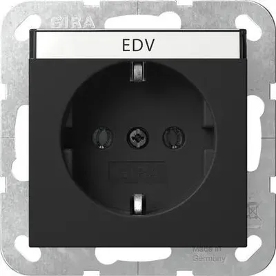 Produktbild von Gira SCHUKO-Steckd. BSF System 55 Schwarz m 4457005