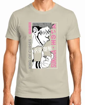 Imagen del producto de Jujutsu Kaisen, SUKUNA, Rey de las Maldiciones, camiseta de anime, diseño estético, para hombre, color natural, talla L