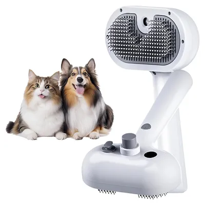 Produktbild von Haustier Spraybürste,3 in 1 Dampfbürste für Hunde und Katzen, Haustier-Werkzeug zur Haarentfernung, reduziert Haarausfall, zum Massieren und Kämmen