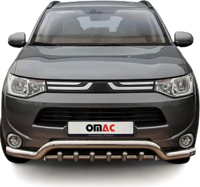 Zdjęcie produktu dla Listwa ochronna przedniego zderzaka do Mitsubishi Outlander 2012-2015 stalowo-srebrna ABE