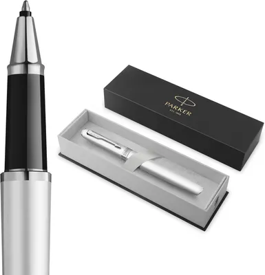 Productafbeelding van Parker Meridian Rollerball Pen - Chroomlak met chroomafwerkingen - Fijne penpunt - Handschriftpennen & schrijfwaren