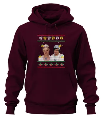 Produktbild von Drei Haselnüsse für Aschenbrödel - Ugly Christmas Sweater Hoodie Kapuzenpullover, Burgundy, S