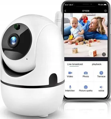 Produktbild von Kamera-Nanny-Hausüberwachung Mit Ansicht Auf Kind, Kleinkind, Telefon