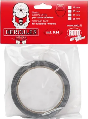 Image de Ruban adhésif pour jantes Roto Hercules Rouleau de 9,14 m 25 mm de large, noir (9,14 m)