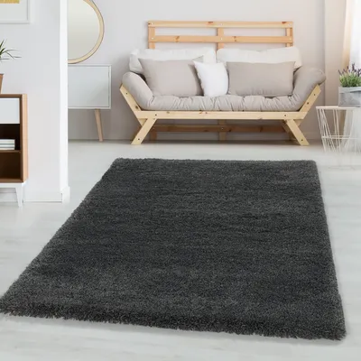 Produktbild von Weicher Hochflor-Teppich mit dichter Struktur - gemütliches Wohnaccessoire für moderne Räume, Größe: 120 x 170 cm, Farbe: Grau