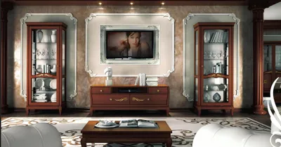 Produktbild von rtv Set 3tlg. Wohnzimmer Vitrine TV Moderne Holz Möbel Schrank Stil Neu Gruppe