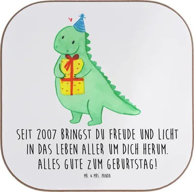 Produktbild von Mr. & Mrs. Panda Untersetzer für Gläser 2007 Geburtstag - Weiß - Geschenk, besondere Momente, liebevolle Geschenke, Tassen, Alter, Geburtstagsgeschenk, Tasse, Licht