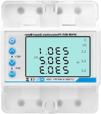 Productafbeelding van Energiemeter - Stroommeter - Energie Monitoring - Driefase WiFi - 9 x 7 x 7 cm - Wit