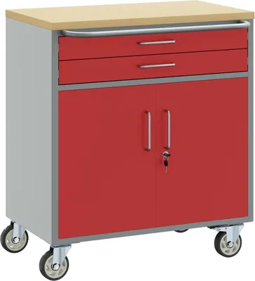 Produktbild von Werkbank mit Schubladen 3 pcs Schwarz und Grau 150 x 55 x 85 cm